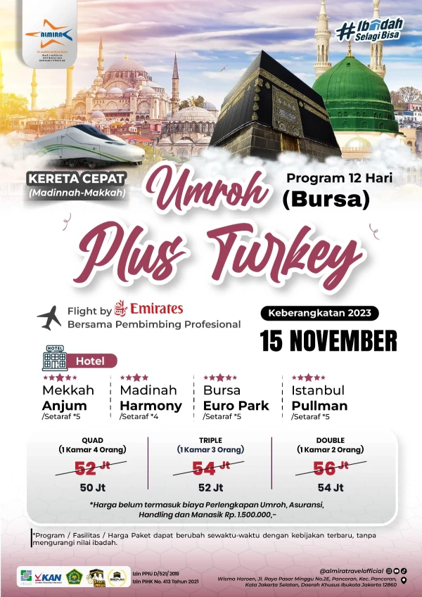 Paket Umroh Plus Turki 2023